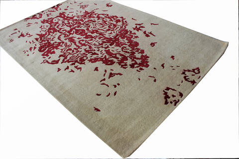 Modern-Contemporary Red Hand Tufted 50 X 80  Area Rug 902-136788 Image 3