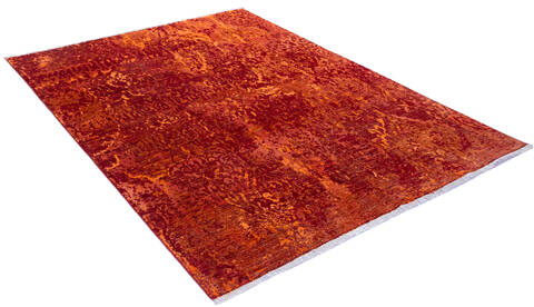Modern Red Hand Knotted 59 X 79  Area Rug 700-136930 Image 3