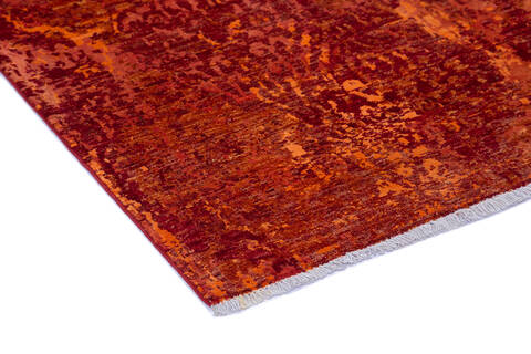 Modern Red Hand Knotted 59 X 79  Area Rug 700-136930 Image 4