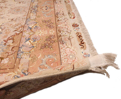 Tabriz Beige Hand Knotted 66 X 102  Area Rug 254-136998 Image 2