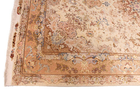 Tabriz Beige Hand Knotted 66 X 102  Area Rug 254-136998 Image 3