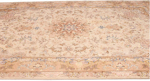 Tabriz Beige Hand Knotted 66 X 102  Area Rug 254-136998 Image 4