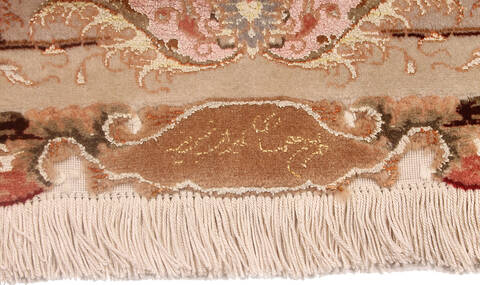 Tabriz Beige Hand Knotted 66 X 102  Area Rug 254-136998 Image 5