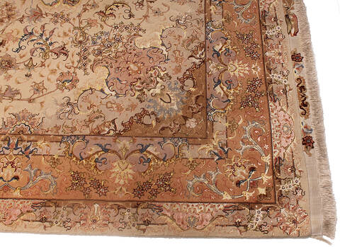 Tabriz Beige Hand Knotted 66 X 102  Area Rug 254-136998 Image 6