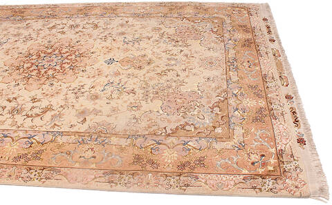 Tabriz Beige Hand Knotted 66 X 102  Area Rug 254-136998 Image 7