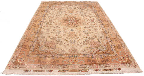 Tabriz Beige Hand Knotted 66 X 102  Area Rug 254-136998 Image 8