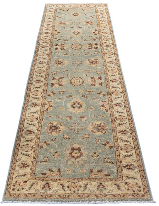 Chobi Grey Runner Hand Knotted 27 X 99  Area Rug 700-137070 Image 1