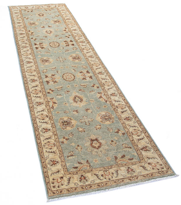 Chobi Grey Runner Hand Knotted 27 X 99  Area Rug 700-137070 Image 2