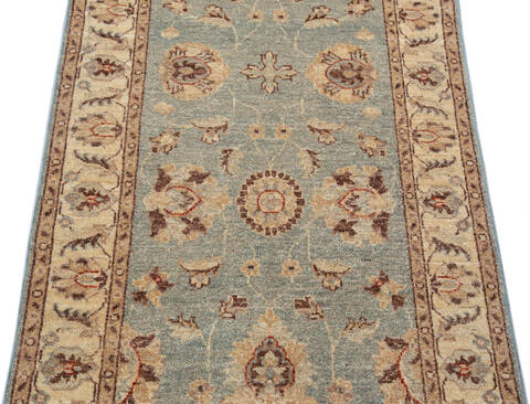 Chobi Grey Runner Hand Knotted 27 X 99  Area Rug 700-137070 Image 3