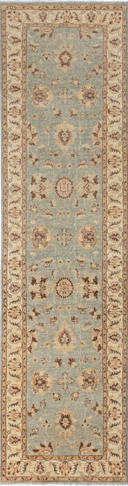 Chobi Grey Runner Hand Knotted 27 X 99  Area Rug 700-137070 Image 0