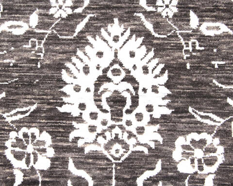 Modern Black Hand Knotted 811 X 121  Area Rug 904-137117 Image 4