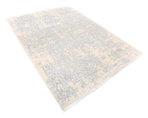 Modern Purple Hand Knotted 91 X 118  Area Rug 904-137118 Image 1