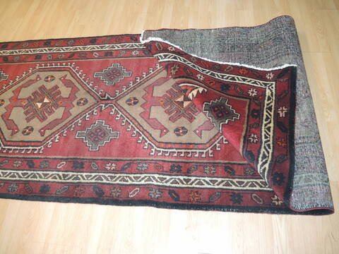 Khan Mohammadi Red Runner Hand Knotted 311 X 145  Area Rug 100-137131 Image 7
