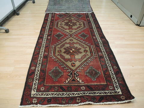 Khan Mohammadi Red Runner Hand Knotted 311 X 145  Area Rug 100-137131 Image 2
