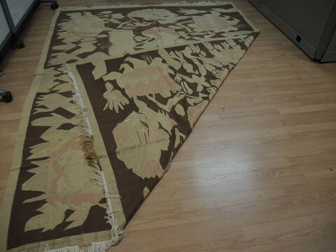 Pishavar Beige Hand Knotted 102 X 82  Area Rug 100-137156 Image 6