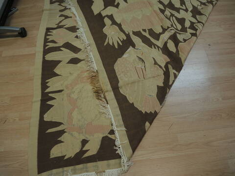 Pishavar Beige Hand Knotted 102 X 82  Area Rug 100-137156 Image 7