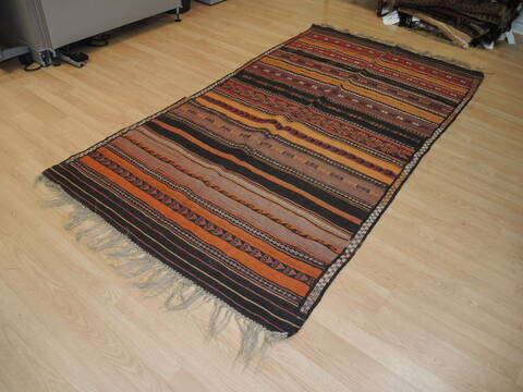 Kilim Brown Hand Knotted 42 X 79  Area Rug 100-137240 Image 2