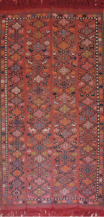 Kilim Red Hand Knotted 311 X 75  Area Rug 100-137251 Image 1