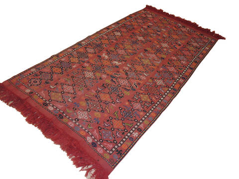 Kilim Red Hand Knotted 311 X 75  Area Rug 100-137251 Image 2