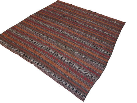 Baluch Red Square Hand Tufted 55 X 59  Area Rug 100-137271 Image 4