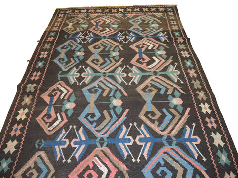 Kilim Multicolor Hand Knotted 52 X 93  Area Rug 100-137272 Image 6