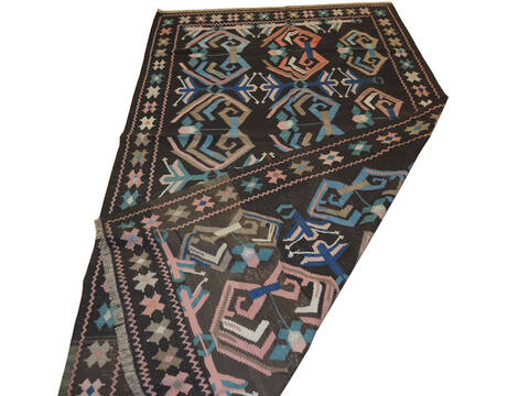 Kilim Multicolor Hand Knotted 52 X 93  Area Rug 100-137272 Image 2