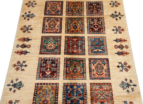Gabbeh Beige Runner Hand Knotted 210 X 85  Area Rug 100-137366 Image 3