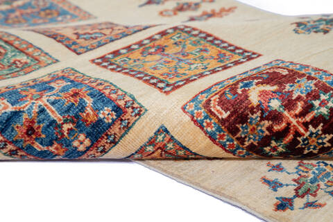 Gabbeh Beige Runner Hand Knotted 210 X 85  Area Rug 100-137366 Image 4