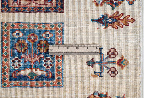 Gabbeh Beige Runner Hand Knotted 210 X 85  Area Rug 100-137366 Image 5