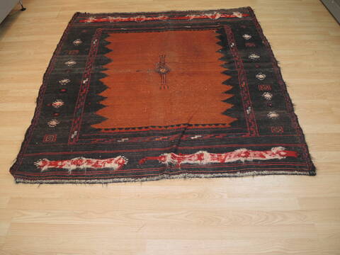 Kilim Red Square Hand Knotted 51 X 55  Area Rug 902-137397 Image 1