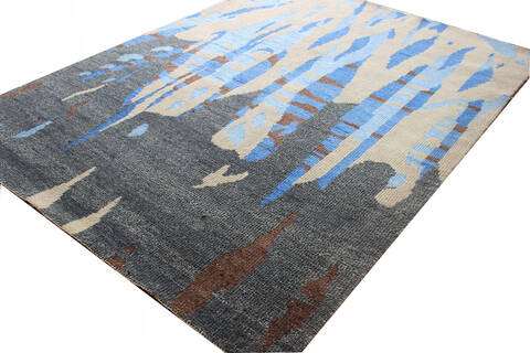 Modern Multicolor Hand Knotted 56 X 80  Area Rug 902-137475 Image 1