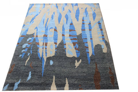 Modern Multicolor Hand Knotted 56 X 80  Area Rug 902-137475 Image 2