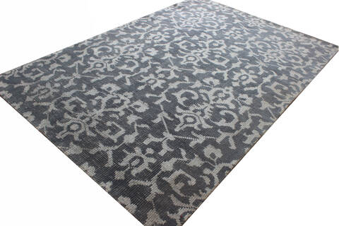 Modern Grey Hand Knotted 46 X 66  Area Rug 902-137482 Image 1
