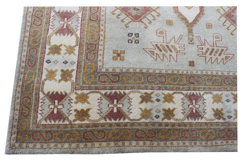 Agra Blue Hand Knotted 56 X 80  Area Rug 902-137498 Image 1