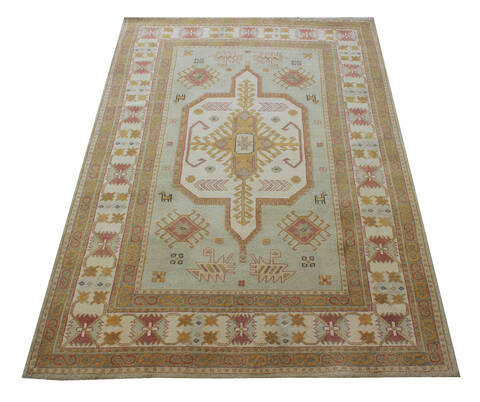 Agra Blue Hand Knotted 56 X 80  Area Rug 902-137498 Image 2