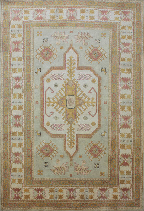 Agra Blue Hand Knotted 56 X 80  Area Rug 902-137498 Image 0