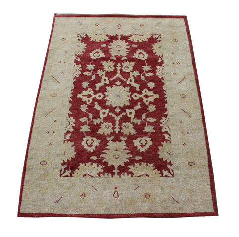 Agra Red Hand Knotted 40 X 60  Area Rug 902-137506 Image 1