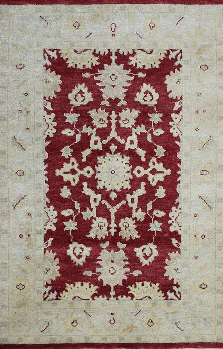 Agra Red Hand Knotted 40 X 60  Area Rug 902-137506 Image 0