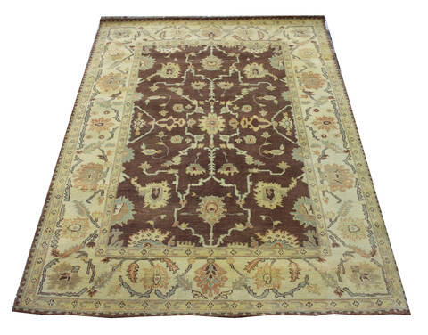 Agra Brown Hand Knotted 60 X 90  Area Rug 902-137507 Image 1