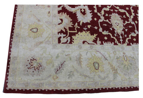 Agra Red Hand Knotted 90 X 120  Area Rug 902-137509 Image 1