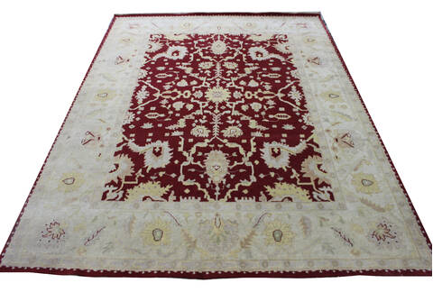 Agra Red Hand Knotted 90 X 120  Area Rug 902-137509 Image 2