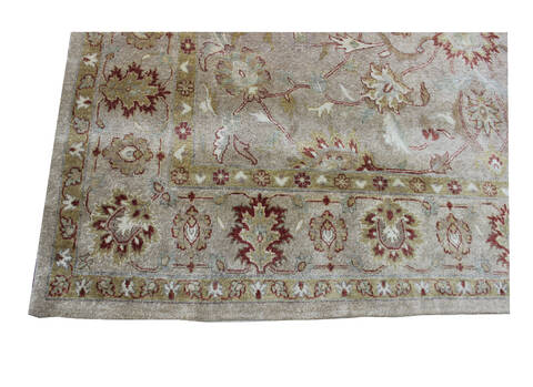 Agra Beige Hand Knotted 90 X 120  Area Rug 902-137510 Image 1