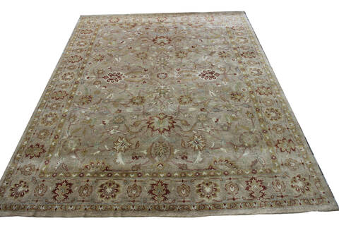 Agra Beige Hand Knotted 90 X 120  Area Rug 902-137510 Image 2