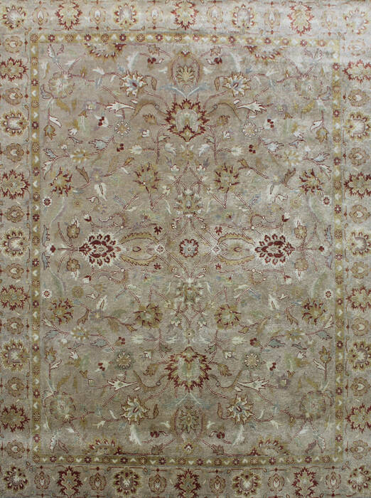 Agra Beige Hand Knotted 90 X 120  Area Rug 902-137510 Image 0