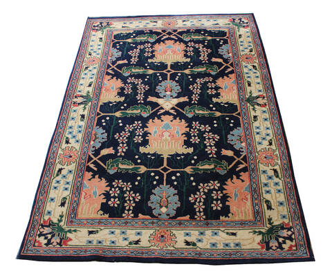 Kashan Multicolor Hand Knotted 60 X 90  Area Rug 902-137513 Image 1