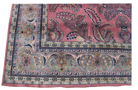 Sarouk Beige Hand Knotted 100 X 130  Area Rug 902-137519 Image 1
