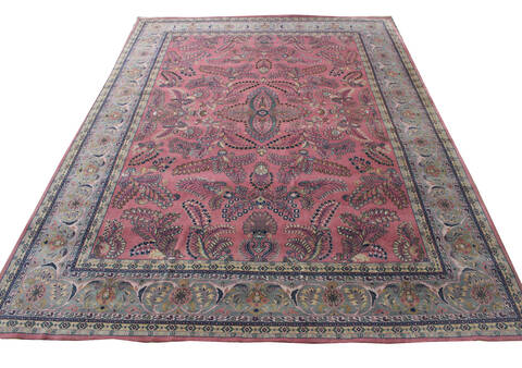 Sarouk Beige Hand Knotted 100 X 130  Area Rug 902-137519 Image 2