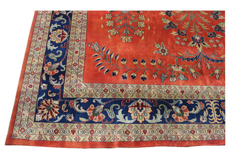 Sarouk Red Hand Knotted 100 X 130  Area Rug 902-137521 Image 1