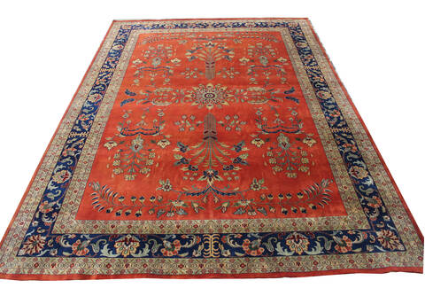Sarouk Red Hand Knotted 100 X 130  Area Rug 902-137521 Image 2
