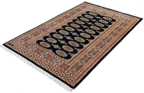 Bokhara Black Hand Knotted 40 X 61  Area Rug 700-137596 Image 2